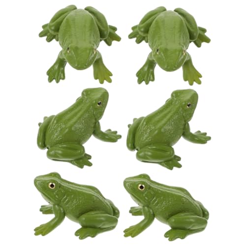 GETAJGHSD 6 Stück Teiliges Miniatur Frosch Figuren Kunststoff Froschmodelle Kinderspielzeug Deko für Blumentopf Pflanzen Lernspielzeug von GETAJGHSD