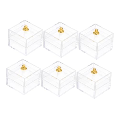 GETAJGHSD 6 Teilige Box Puppenhaus Layout Puppenhaus Zubehör Mini Kisten Mini Zubehör Kleines Zubehör Miniatur Aufbewahrungskoffer Puppenhaus Zubehör Puppenhaus Requisiten von GETAJGHSD