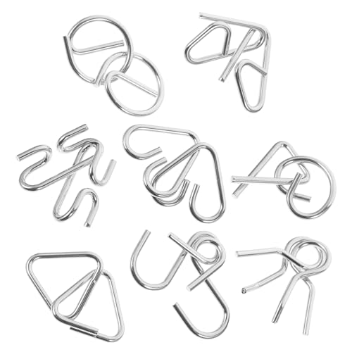 GETAJGHSD 8 Stück Teiliges Metall Puzzle Klassische Denksportaufgaben Kognitiven Fähigkeiten für Familien Interaktive Logikspiele für Endlosen Spaß GETAJGHSD 8 Stück Teiliges Metall Puzzle Klassische Denksportaufgaben Kognitiven Fähigkeiten für Familien Interaktive Logikspiele für Endlosen Spaß von GETAJGHSD