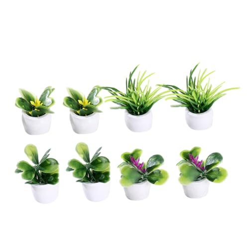 GETAJGHSD 8 Teiliges Mini Pflanzenmodell, Mini Hausdekor, Simulation Bonsai, Puppenhaus, Bonsai Pflanzen, Bonsai Verzierungen, Miniatur Bonsai Schmuck, Topfpflanzenmodell, Garten Und von GETAJGHSD