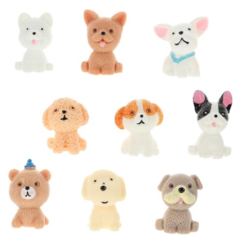 GETAJGHSD Miniatur-welpenfiguren 9 Stück Mini-Harz Tiere Hundefiguren Spielset Hundefiguren Spielzeug Heimdekoration von GETAJGHSD