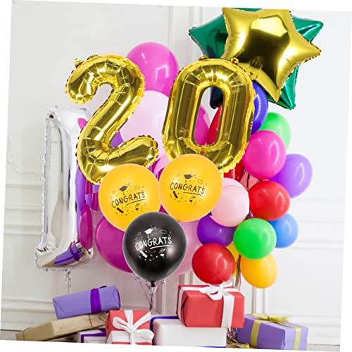 GETAJGHSD Abschlussdekoration Aluminium Folienballons mit Gold und Schwarz Dekorative Luftballons für Klassenraum und Party Leichte Glänzende Abschlussfeier Ornamente für Schule und Zuhause GETAJGHSD Abschlussdekoration Aluminium Folienballons mit Gold und Schwarz Dekorative Luftballons für Klassenraum und Party Leichte Glänzende Abschlussfeier Ornamente für Schule und Zuhause von GETAJGHSD