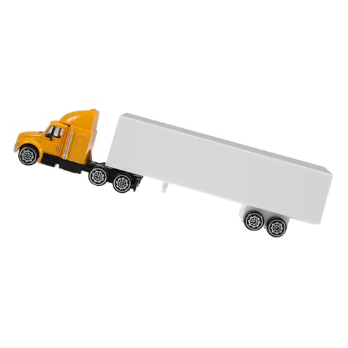 GETAJGHSD Container Truck Modell Gelbes Fahrzeug mit Weißem Container Realistisches für Bildungsförderndes Transporterlebnis Robuste Legierungskonstruktion mit Hohen Detailgenauigkeiten GETAJGHSD Container Truck Modell Gelbes Fahrzeug mit Weißem Container Realistisches für Bildungsförderndes Transporterlebnis Robuste Legierungskonstruktion mit Hohen Detailgenauigkeiten von GETAJGHSD
