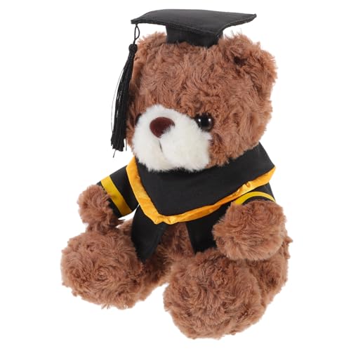 GETAJGHSD Graduationsbär Plüschtier mit Doktorhut Weiches PP Baumwolle Kuscheltier Abschlussfeier Partydeko Niedliches für Bachelor Bestandene Prüfung von GETAJGHSD