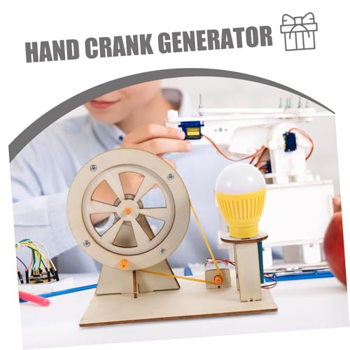 GETAJGHSD Handkurbel Generator Holzmodell DIY Elektrischer Handgenerator für Pädagogisches Wissenschaftsexperiment Manuelles Stromerzeuger für Schüler Kreative Physik GETAJGHSD Handkurbel Generator Holzmodell DIY Elektrischer Handgenerator für Pädagogisches Wissenschaftsexperiment Manuelles Stromerzeuger für Schüler Kreative Physik von GETAJGHSD