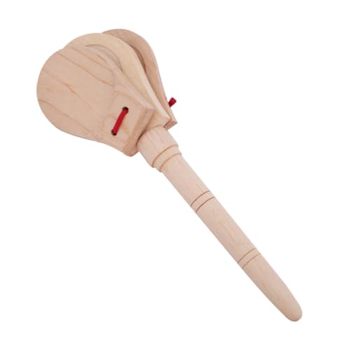 GETAJGHSD Holz Kastagnetten mit Langem Griff Pädagogisches Musikinstrument für Fördert Hörvermögen Kreativität und Motorische Fähigkeiten Sicheres Birkenholzspielzeug für Kleinkinder von GETAJGHSD