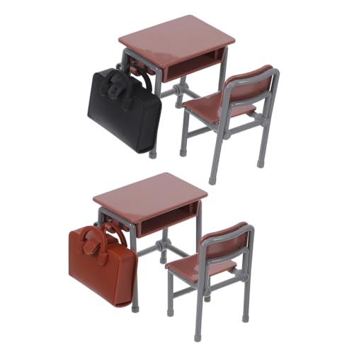 GETAJGHSD Holzfarbige Tische Stühle und Rucksäcke Handgefertigte Schulbedarf für Kreative Szenen und Sammler von GETAJGHSD