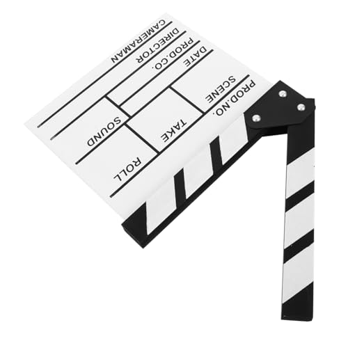 GETAJGHSD Holzplattenspielzeug Schiefertafeln geschnittene Action-Szene Klöppel Film-Klappbretter Aktion Filmklappe Filme Ausrüstung für die Videoproduktion Filmdekor Filmschild hölzern Weiß GETAJGHSD Holzplattenspielzeug Schiefertafeln geschnittene Action-Szene Klöppel Film-Klappbretter Aktion Filmklappe Filme Ausrüstung für die Videoproduktion Filmdekor Filmschild hölzern Weiß von GETAJGHSD