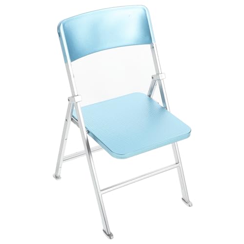 GETAJGHSD Miniatur Klappstuhl Für Faltbares Möbelstück Perlmuttblau Für Sammlungen Und Kreative Szenen Für Mädchen Und Leicht Zu Verstauen von GETAJGHSD
