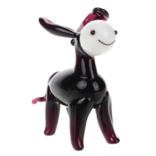 GETAJGHSD Kleine Esel-Ornamente Stehende Eselstatue Bauernhoftiere Desktop-Esel-Dekoration Esel-schmuck Kleines Eselmodell Esel Kuchendeckel Figur Nutztiere Glas Black von GETAJGHSD