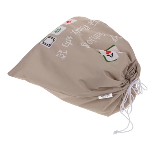 GETAJGHSD Mahjong-aufbewahrungstasche Zusammenklappbar Schmuckbeutel Mit Kordelzug Mahjong-beutel Mahjong Pusher-beutel Mit Kordelzug Leere Spieltasche Mit Kordelzug Korb Oxford-stoff Khaki von GETAJGHSD