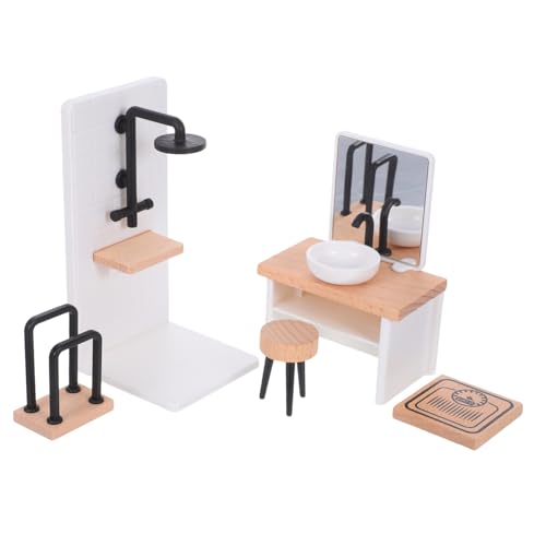 GETAJGHSD Maßstab Badezimmer Szenen Realistische Dusche Waschbecken Hocker und Handtuchhalter für Kreative DIY Dekoration GETAJGHSD Maßstab Badezimmer Szenen Realistische Dusche Waschbecken Hocker und Handtuchhalter für Kreative DIY Dekoration von GETAJGHSD
