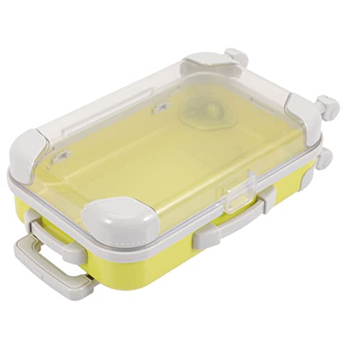 GETAJGHSD Miniatur Puppenkoffer Mini Reisegepäck Koffer für Puppenhaus Dekoration Stabiles Lebensechtes Rollgepäck und Zubehör für Sammler Gelb grün Klein von GETAJGHSD