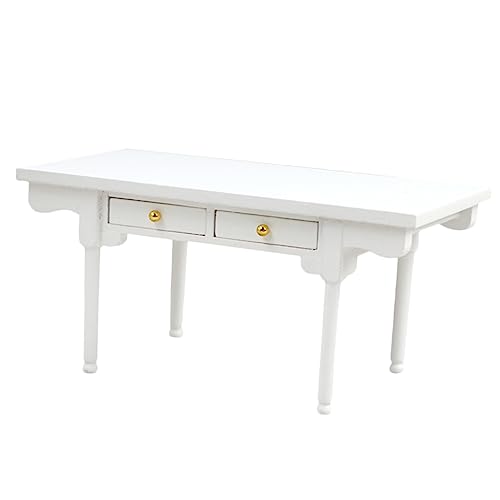GETAJGHSD Miniaturmöbel Schreibtisch für Puppenhaus Dekorative Miniaturmöbel im Modernen Design für Kreative Rollenspiele Fantasie von Kindern von GETAJGHSD