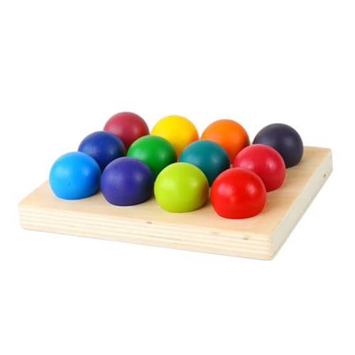 GETAJGHSD Montessori Holzspielzeug Regenbogen Farbball Sortierspiel Farben Motorik Lernspielzeug für Kleinkinder und Vorschulkinder um Farberkennung und Koordination zu Verbessern GETAJGHSD Montessori Holzspielzeug Regenbogen Farbball Sortierspiel Farben Motorik Lernspielzeug für Kleinkinder und Vorschulkinder um Farberkennung und Koordination zu Verbessern von GETAJGHSD