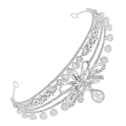GETAJGHSD Perlenschleifenkrone, Damenkrone, Hochzeit, Brautkrone, Hochzeitsaccessoires Für Bräute, Kronen Stirnband, Brautdiademe, Brautdiademe, Festzugskrone, Hochzeitskrone Für Die Braut, von GETAJGHSD
