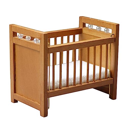 GETAJGHSD Puppenhaus Bett mit Matratze Dekoratives Kinderzimmer Zubehör Elegantes Design für Miniature Deko für Mädchen und Jungen von GETAJGHSD
