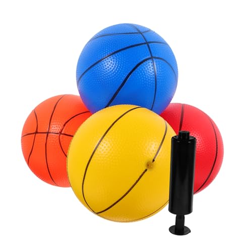 GETAJGHSD Teiliges Mini Basketball Pumpe Weiche Bunte Hüpfbälle für Indoor Spielball Langlebig und Luftdicht für Freizeit und Spiel im Zimmer von GETAJGHSD