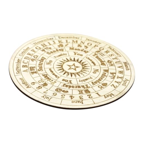 GETAJGHSD Universelle Symboltafel Altar Liefert Wünschelruten Bretter Spiel Pendel-antworttafel Pendelbrett Wahrsagetafel Mit Geschnitztem Muster Rosa Schwebende Regale Buchsbaum Beige von GETAJGHSD