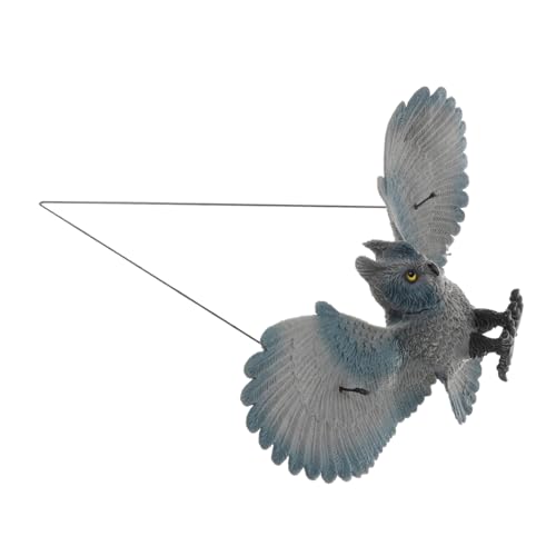 GETAJGHSD künstlicher Adler realistische Krähenstatue Abschreckungsmittel für Gartenvögel Fliegender Drachen Kunst zum Aufhängen im Garten Eule hängende Dekoration Vogelschreck PVC Grey von GETAJGHSD