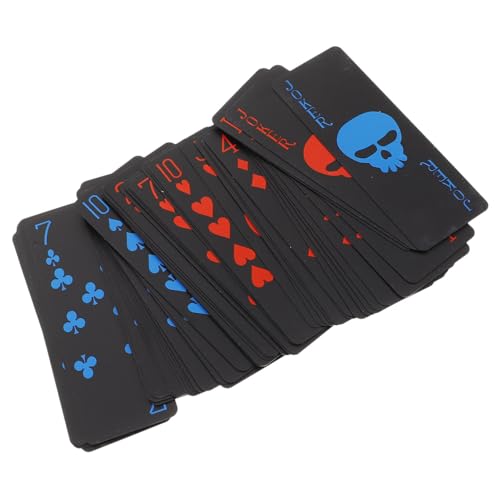 GETAJGHSD Skull Pokerkarten Aus Wasserdichtem PVC Kreative Schwarze Spielkarten Mit Einzigartigem -Design Für Spieleabende Und Outdoor-Events Für Partys Und Abenteuer von GETAJGHSD
