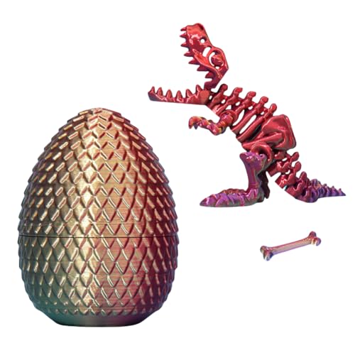 GETBSTOOP Dragon Movable Joint Decoration Toy 3D gedrucktes Dinosaurier Ei mit artikuliertem Indominus Rex Big-Mund Dinosauriermodell Tyrannosaurus Rex Dragon 3D Druckschädel Erwachsene Zap von GETBSTOOP