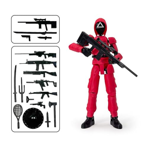 GETBSTOOP Koreanisches Spiel T13 Actionfigur Set (unangemessen), 3D -Gedruckter beweglicher, simulierter Tintenfisch -TV -Masked Soldier Roboter, Dummy 13 Mobile Robot Desktop Dekorationen f von GETBSTOOP