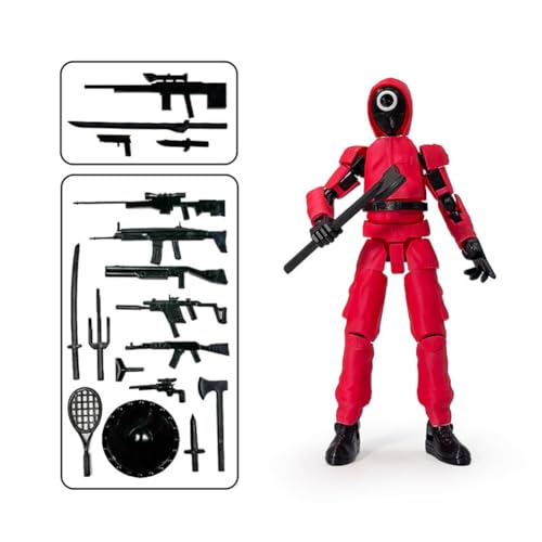 GETBSTOOP Koreanisches Spiel T13 Actionfigur Set (unangemessen), 3D -Gedruckter beweglicher, simulierter Tintenfisch -TV -Masked Soldier Roboter, Dummy 13 Mobile Robot Desktop Dekorationen f von GETBSTOOP