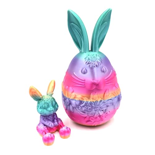 GETBSTOOP Mini 3D DRINTED-Tiere, 3D-gedruckte Zappelspielzeug, Mini-Osterkorb-Stoffe vorgefüllte Ostereier mit Osternkorb Essentielles, exquisit vorgefülltes Osterjumbo zum Spielen von GETBSTOOP