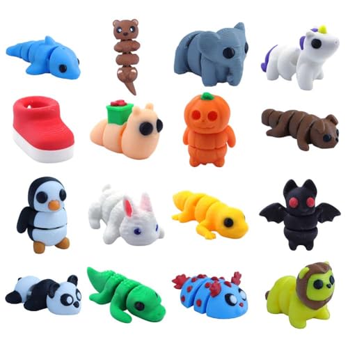 GETBSTOOP Mini 3D DRINTED-Tiere, 3D-gedruckte Zappelspielzeug, Mini-Osterkorb-Stoffe vorgefüllte Ostereier mit Osternkorb Essentielles, exquisit vorgefülltes Osterjumbo zum Spielen von GETBSTOOP