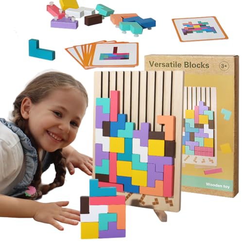 GETBSTOOP T-etris Holzspiel, 3D Sensorik Bausteine Puzzle Mit 10 Herausforderungskarten, Montessori-Spiele 3 4 5 6 Jahre, Geschenk for Kinder GETBSTOOP T-etris Holzspiel, 3D Sensorik Bausteine Puzzle Mit 10 Herausforderungskarten, Montessori-Spiele 3 4 5 6 Jahre, Geschenk for Kinder von GETBSTOOP