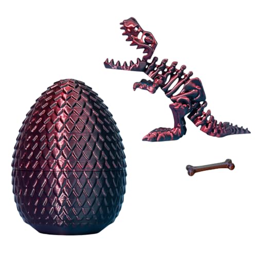 GETBSTOOP Tyrannosaurus Rex Dragon 3D Druckschädel 3D gedrucktes Dinosaurier Ei mit artikulierter Indominus Rex 3D Dinosaurierspielzeug Mystery Crystal Dragon Zappelspielzeug Erwachsene Zap von GETBSTOOP