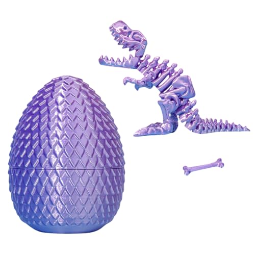 GETBSTOOP Tyrannosaurus Rex Dragon 3D Druckschädel 3D gedrucktes Dinosaurier Ei mit artikulierter Indominus Rex Mystery Crystal Dragon Zappelspielzeug Überraschungstiere Spielzeug Erwachsen von GETBSTOOP
