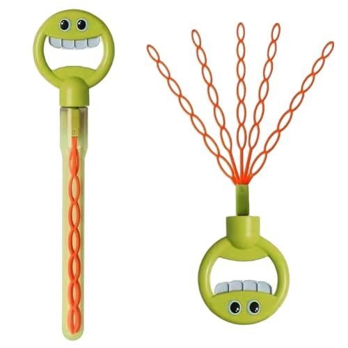 Holen Sie Sich 32 Loch lächelndes Gesicht Blase Zauberstab Bubble Stick Bubble Bubble Blower for Kinder (grün) von GETBSTOOP