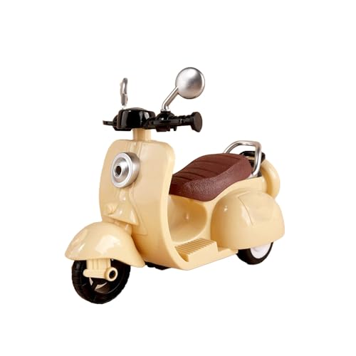 Inertial Lamb Scooter, Beige Miniatur-Motorrad für Desktop-Display, Sammelspielzeug mit sanftem Gleiten, dekoratives Stück für Regale und Schreibtische von GETJOY