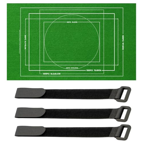 Puzzlematte, Puzzlematte, Puzzlematte, Puzzle-Rollmatte, grüne Filz-Puzzle-Aufbewahrungsmatte mit 3 Riemen, tragbarer Puzzle-Organizer für Erwachsene und Kinder, für Reisen und Zuhause, für von GETJOY