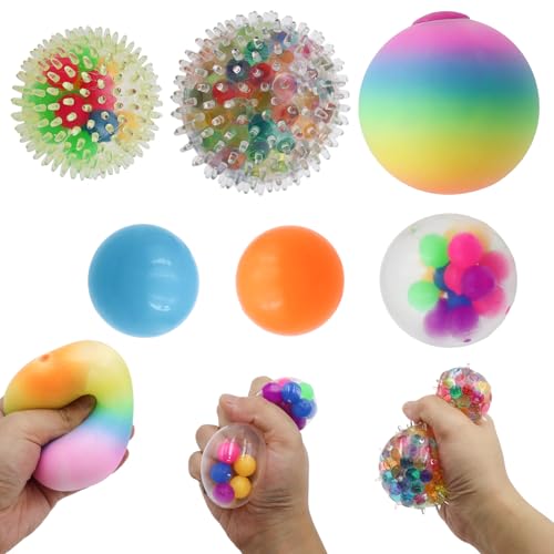 GETRICH 6 Stück Stressbälle, Regenbogen Stressball Erwachsene, Squishy Anti Stress Bälle, Anti Stress Ball für Kinder und Erwachsene, Antistressball für Entspannung Fidget Angst Spannung und Stress GETRICH 6 Stück Stressbälle, Regenbogen Stressball Erwachsene, Squishy Anti Stress Bälle, Anti Stress Ball für Kinder und Erwachsene, Antistressball für Entspannung Fidget Angst Spannung und Stress von GETRICH