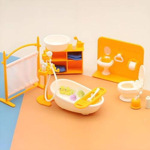 Wichtel Zubehör, 22PCS Miniatur Wichtelzubehör Bade-Set für Puppenhaus, Miniatur Wichtel Zubehör Weihnachten, Badeutensilien für Wichteltür Weihnachten Deko von GEVECORI