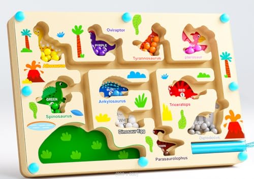 Montessori Spielzeug Spielzeug für 2 3 4 5 Jahre alt Magnetspiel Labyrinth Holzspielzeug ab 2 Jahre Mädchen und Jungen Geeignet Kinderspielzeug ab 2 Jahre Motorikspielzeug und Geburtstagsgeschenke von GEXINKEJI