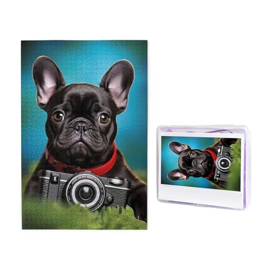 GFLFMXZW Puzzle 1000 Teile, personalisierbar, französische Bulldogge, Welpe mit Kamera, Fotopuzzle, herausforderndes Bild, Puzzle für Erwachsene, personalisierbares Puzzle mit Aufbewahrungstasche (50 GFLFMXZW Puzzle 1000 Teile, personalisierbar, französische Bulldogge, Welpe mit Kamera, Fotopuzzle, herausforderndes Bild, Puzzle für Erwachsene, personalisierbares Puzzle mit Aufbewahrungstasche (50 von GFLFMXZW