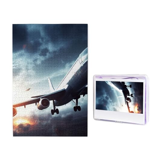 GFLFMXZW Puzzles, 1000 Teile, personalisierbar, Flugzeug-Fotopuzzle, herausforderndes Bild, Puzzle für Erwachsene, personalisierbares Puzzle mit Aufbewahrungstasche (50 x 74,9 cm) von GFLFMXZW