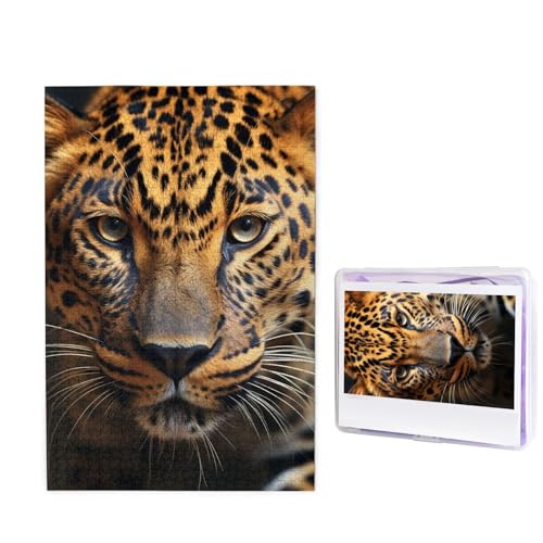 GFLFMXZW Puzzles, 1000 Teile, personalisierbar, Leoparden-Fotopuzzle, herausforderndes Bild, Puzzle für Erwachsene, personalisierbares Puzzle mit Aufbewahrungstasche (50 x 74,9 cm) von GFLFMXZW
