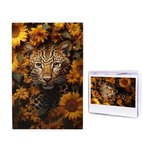 GFLFMXZW Puzzles, 1000 Teile, personalisiertes Puzzle, Leoparden- und Sonnenblumen-Fotopuzzle, herausforderndes Bilder-Puzzle für Erwachsene, personalisierbares Puzzle mit Aufbewahrungstasche (50 x GFLFMXZW Puzzles, 1000 Teile, personalisiertes Puzzle, Leoparden- und Sonnenblumen-Fotopuzzle, herausforderndes Bilder-Puzzle für Erwachsene, personalisierbares Puzzle mit Aufbewahrungstasche (50 x von GFLFMXZW