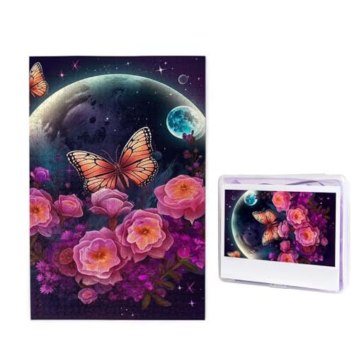 GFLFMXZW Puzzles, 1000 Teile, personalisiertes Puzzle, Mond, Blumen und Schmetterlinge, Fotopuzzle, herausforderndes Bild, Puzzle für Erwachsene, personalisierbares Puzzle mit Aufbewahrungstasche (50 GFLFMXZW Puzzles, 1000 Teile, personalisiertes Puzzle, Mond, Blumen und Schmetterlinge, Fotopuzzle, herausforderndes Bild, Puzzle für Erwachsene, personalisierbares Puzzle mit Aufbewahrungstasche (50 von GFLFMXZW