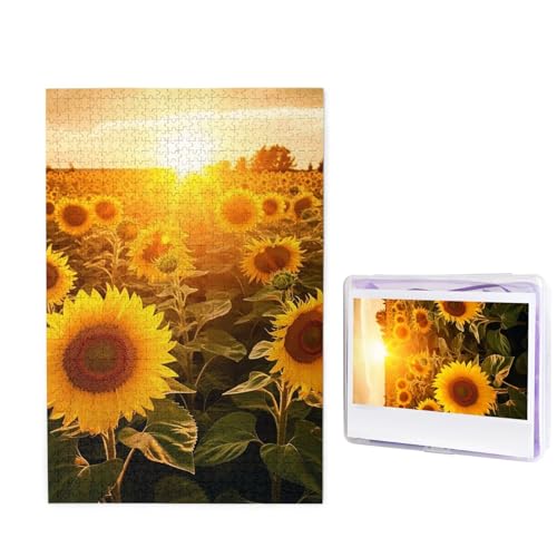 GFLFMXZW Puzzles, 1000 Teile, personalisiertes Puzzle, Sonnenschein, Sonnenblumenfeld, Fotopuzzle, herausforderndes Bild, Puzzle für Erwachsene, personalisierbares Puzzle mit Aufbewahrungstasche (50 x GFLFMXZW Puzzles, 1000 Teile, personalisiertes Puzzle, Sonnenschein, Sonnenblumenfeld, Fotopuzzle, herausforderndes Bild, Puzzle für Erwachsene, personalisierbares Puzzle mit Aufbewahrungstasche (50 x von GFLFMXZW
