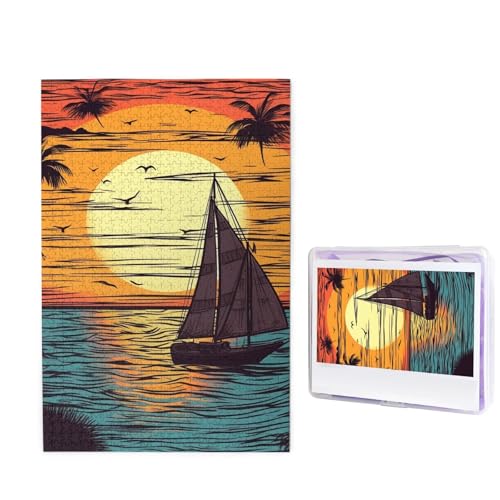 GFLFMXZW Puzzles, 1000 Teile, personalisiertes Puzzle, Sonnenuntergang und Segelboot, Fotopuzzle, herausforderndes Bilderpuzzle für Erwachsene, personalisierbares Puzzle mit Aufbewahrungstasche (50 x GFLFMXZW Puzzles, 1000 Teile, personalisiertes Puzzle, Sonnenuntergang und Segelboot, Fotopuzzle, herausforderndes Bilderpuzzle für Erwachsene, personalisierbares Puzzle mit Aufbewahrungstasche (50 x von GFLFMXZW