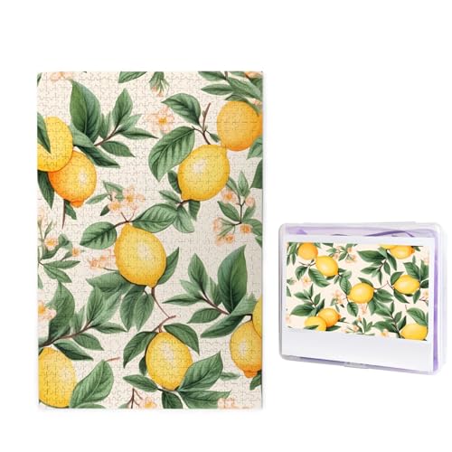 GFLFMXZW Puzzles, 1000 Teile, personalisiertes Puzzle, Zitronen- und Zitronenblätter, Fotopuzzle, herausforderndes Bilder-Puzzle für Erwachsene, personalisierbares Puzzle mit Aufbewahrungstasche (50 x GFLFMXZW Puzzles, 1000 Teile, personalisiertes Puzzle, Zitronen- und Zitronenblätter, Fotopuzzle, herausforderndes Bilder-Puzzle für Erwachsene, personalisierbares Puzzle mit Aufbewahrungstasche (50 x von GFLFMXZW