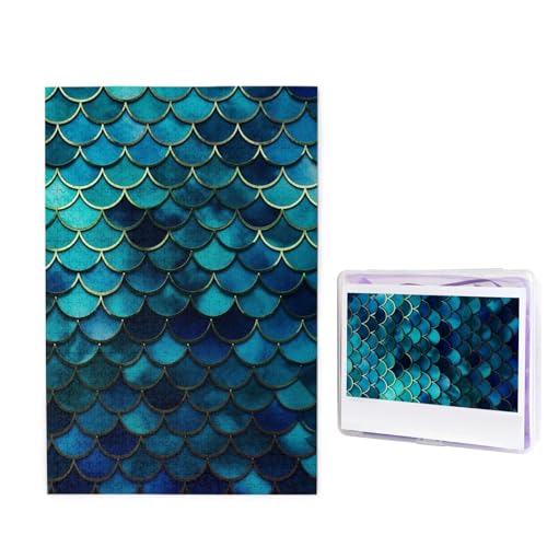 GFLFMXZW Puzzles, 1000 Teile, personalisiertes Puzzle, blaues Fischschuppenmuster, Fotopuzzle, herausforderndes Bild, Puzzle für Erwachsene, personalisierbares Puzzle mit Aufbewahrungstasche (50 x GFLFMXZW Puzzles, 1000 Teile, personalisiertes Puzzle, blaues Fischschuppenmuster, Fotopuzzle, herausforderndes Bild, Puzzle für Erwachsene, personalisierbares Puzzle mit Aufbewahrungstasche (50 x von GFLFMXZW