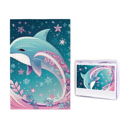 GFLFMXZW Puzzles, 1000 Teile, personalisiertes Puzzle, niedlicher Delfin, Schneeflocke, Fotopuzzle, herausforderndes Bild, Puzzle für Erwachsene, personalisierbares Puzzle mit Aufbewahrungstasche (50 GFLFMXZW Puzzles, 1000 Teile, personalisiertes Puzzle, niedlicher Delfin, Schneeflocke, Fotopuzzle, herausforderndes Bild, Puzzle für Erwachsene, personalisierbares Puzzle mit Aufbewahrungstasche (50 von GFLFMXZW