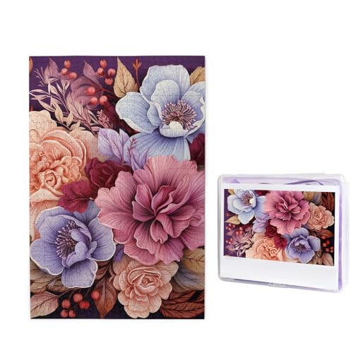 GFLFMXZW Puzzles, 1000 Teile, personalisiertes Puzzle, violette und karminrote Blumen, Fotopuzzle, herausforderndes Bilderpuzzle für Erwachsene, personalisierbares Puzzle mit Aufbewahrungstasche (50 x GFLFMXZW Puzzles, 1000 Teile, personalisiertes Puzzle, violette und karminrote Blumen, Fotopuzzle, herausforderndes Bilderpuzzle für Erwachsene, personalisierbares Puzzle mit Aufbewahrungstasche (50 x von GFLFMXZW